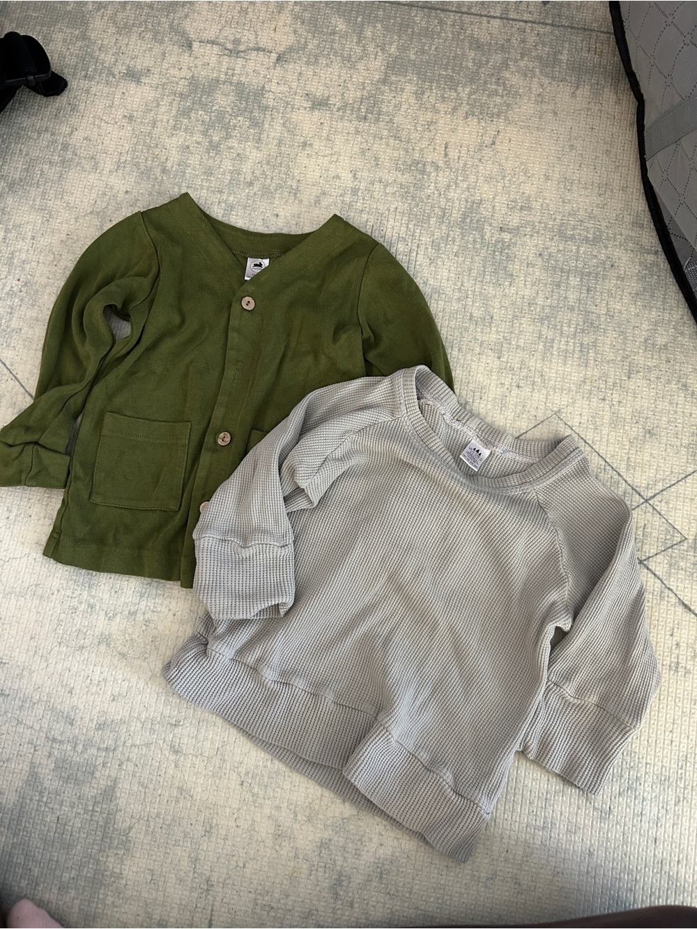 Kids Olive Green Cardigan - Soft Long Sleeve